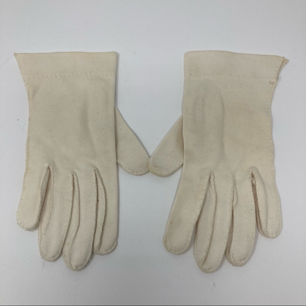 Vintage cotton hand stitched gloves size 7 1/2